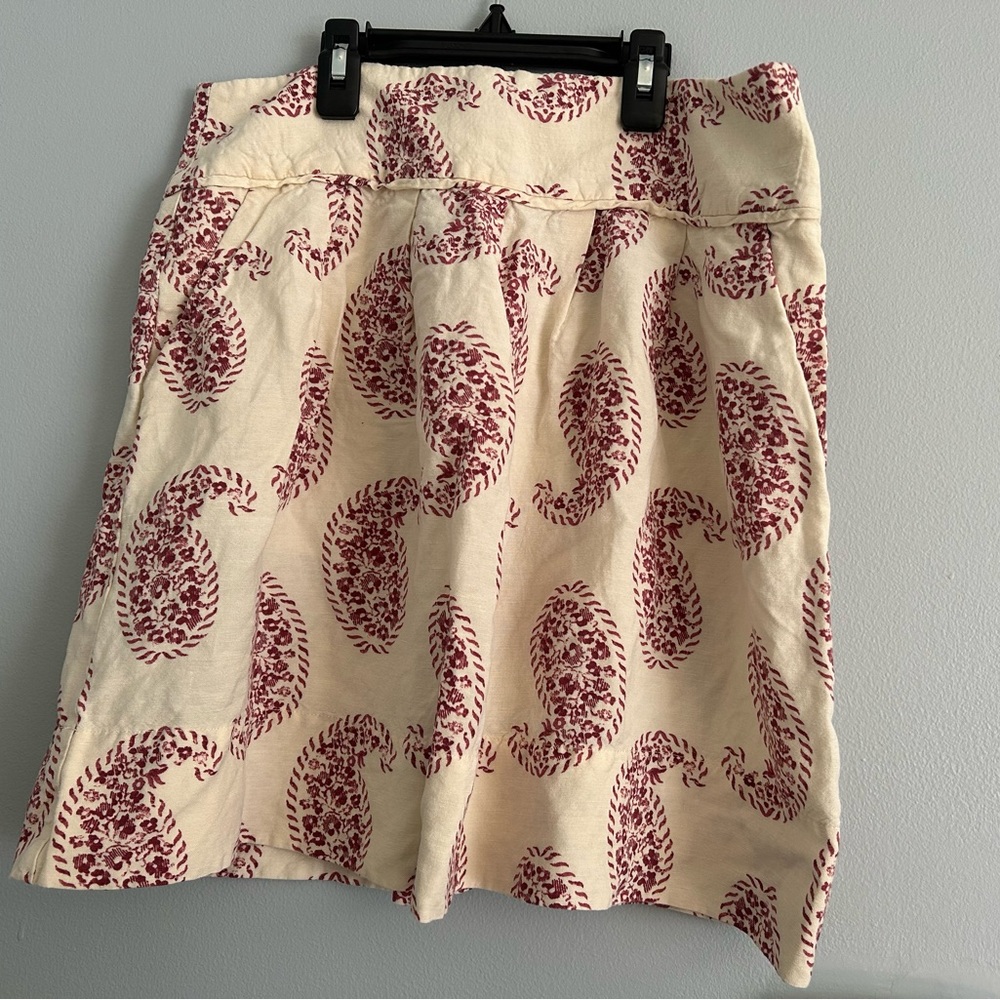 LOFT skirt linen blend with pockets small